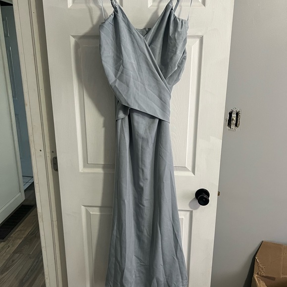 Cheerful Thoughts Wrap Bust Midi Dress (Blue) - Picture 3 of 6